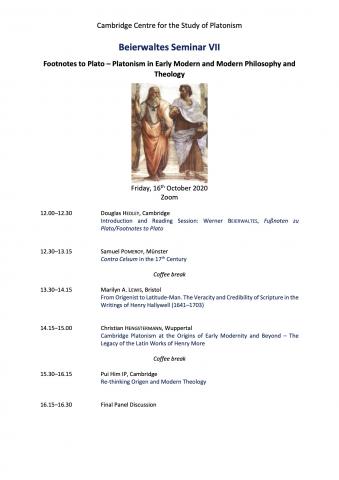 Beierwaltes Seminar VII (16th October 2020)