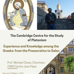 Prof. Michael Chase - Experience and Knowledge among the Greeks: from the Presocratics to Galen