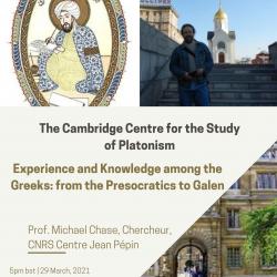 Prof. Michael Chase - Experience and Knowledge among the Greeks: from the Presocratics to Galen