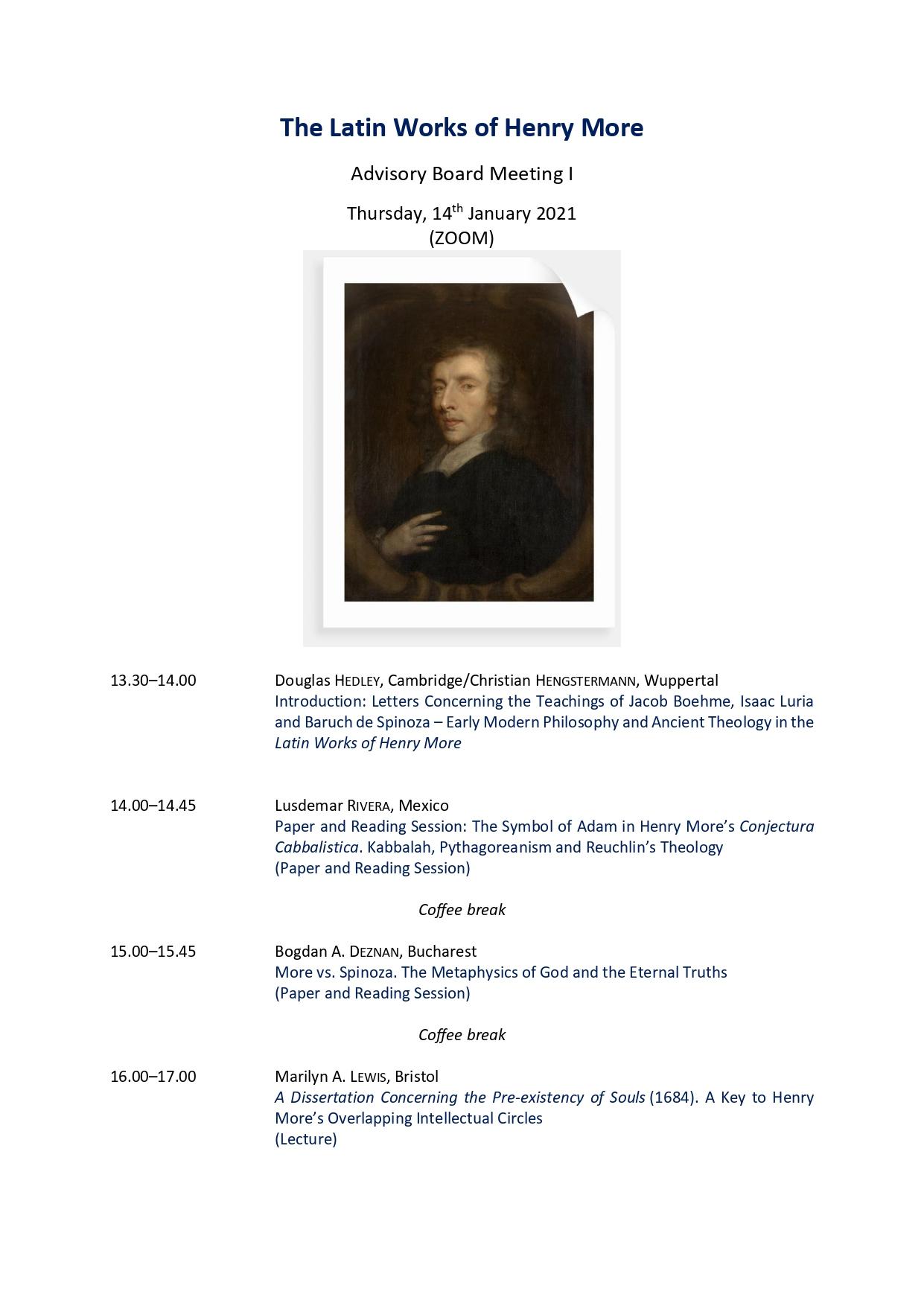The Latin Works of Henry More