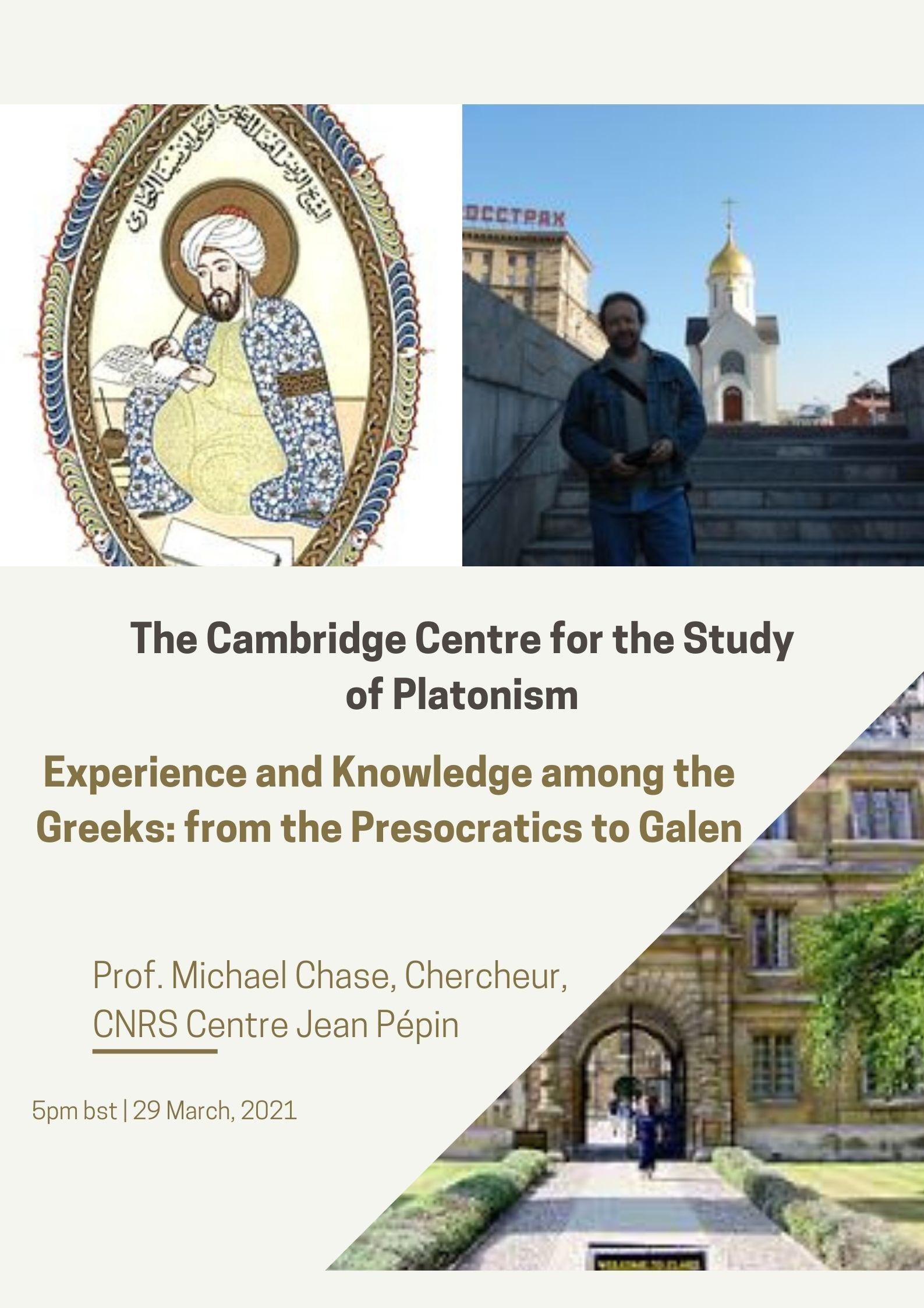 Prof. Michael Chase - Experience and Knowledge among the Greeks: from the Presocratics to Galen