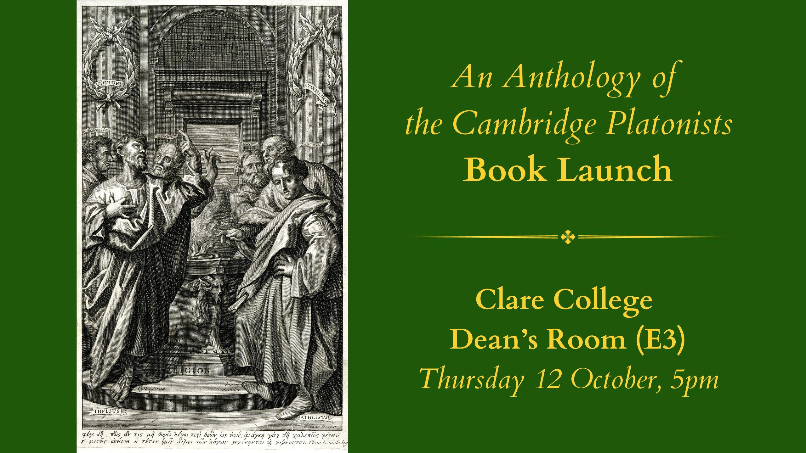 Book Launch | An Anthology of the Cambridge Platonists | 12 October 2023